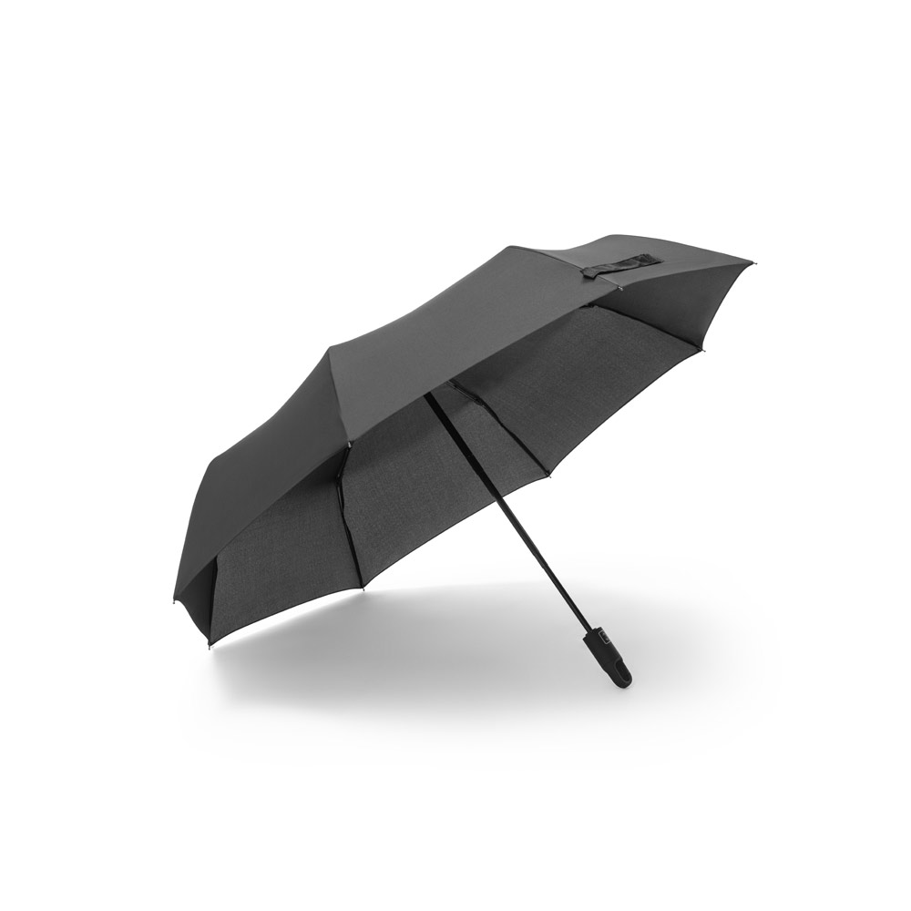 GUSTAVO. Guarda-chuva dobrável de 23'' em 100% poliéster reciclado pongee 190T (100% rPET) com abertura e fecho automático - Imagem 4